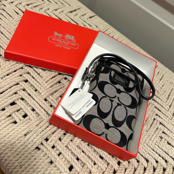 Coach Handbags - Coach Y2K Black Signature Wristlet